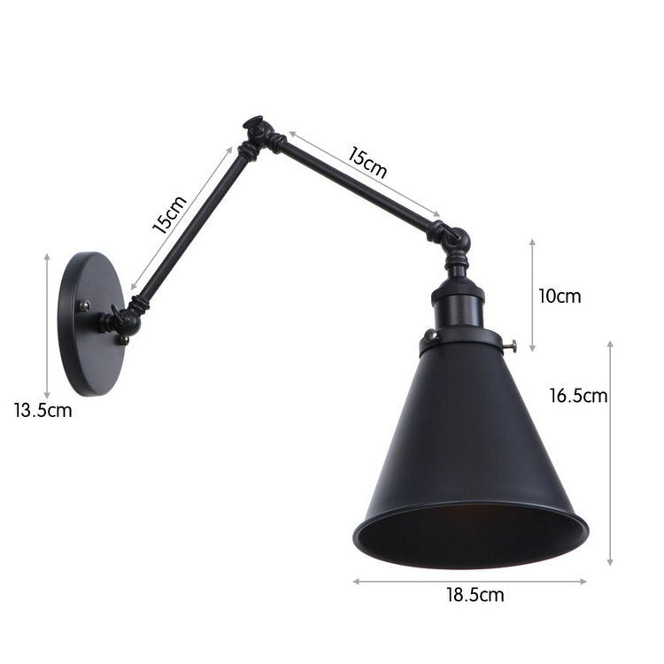 SkandiShop Adjustable Wall Lamp Sconce Iron Loft